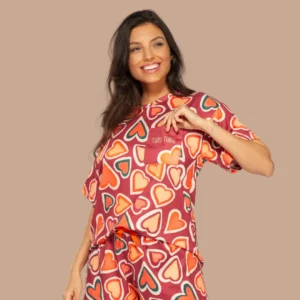 Pijama Curto - Corações